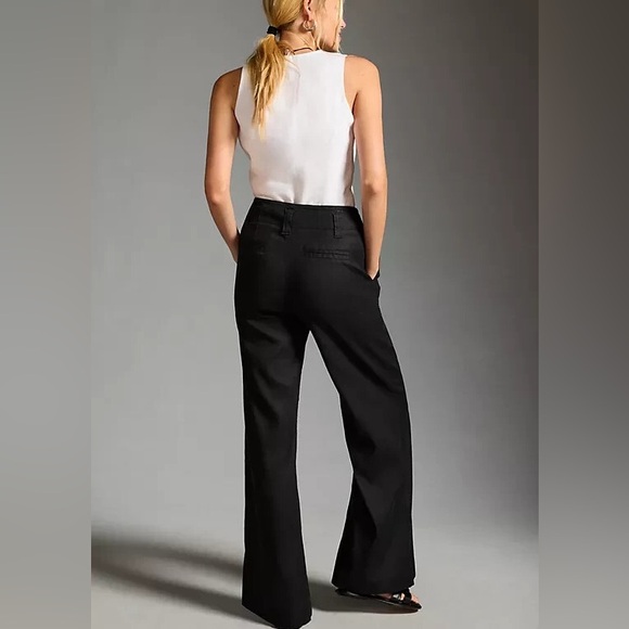 NWT Anthropologie Maeve The Naomi  Wide-Leg Flare Pants Black Size 6 - Picture 5 of 10